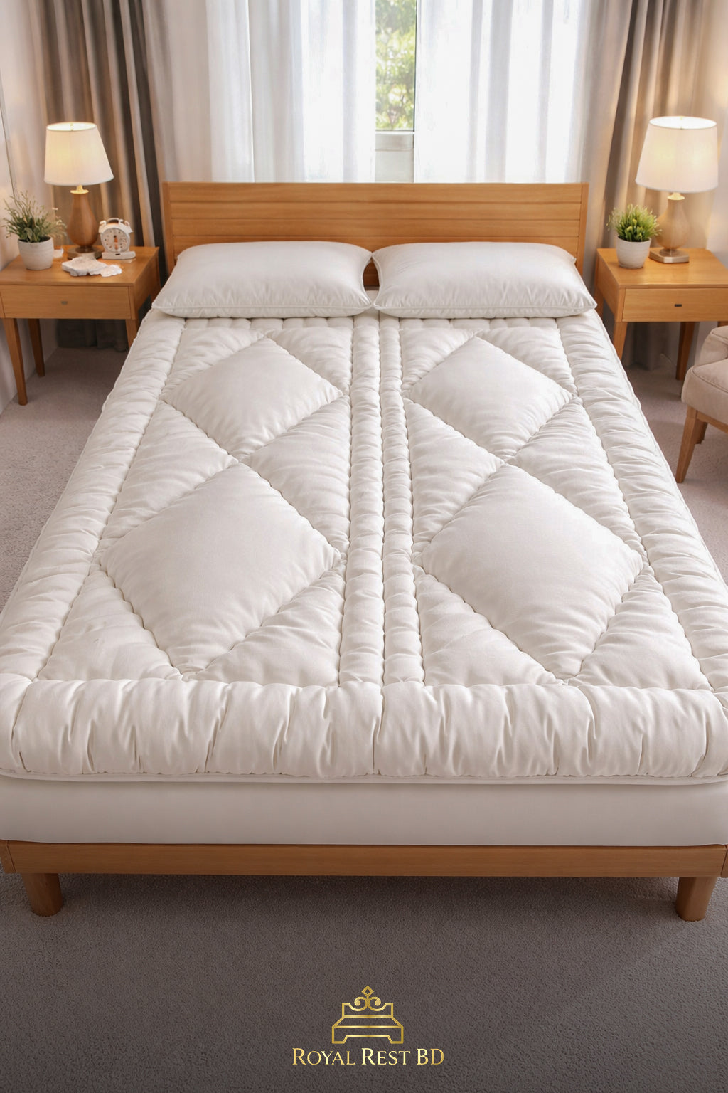 Premium Quality Deluxe Mattress Topper white colour
